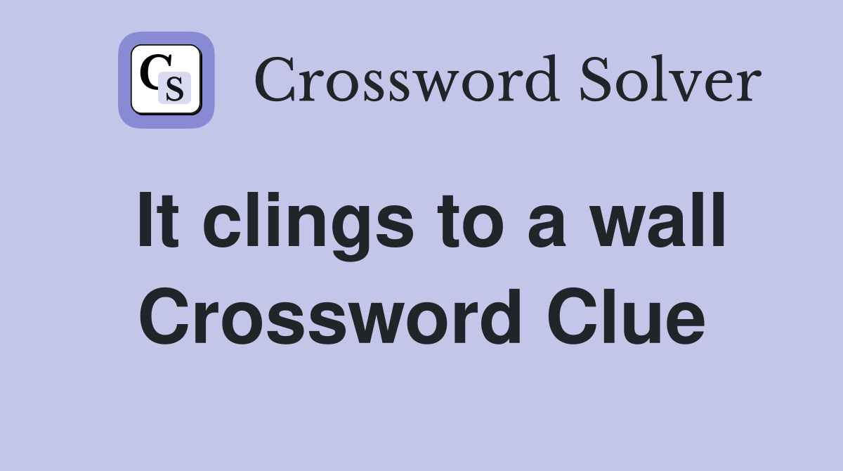 It clings to a wall Crossword Clue