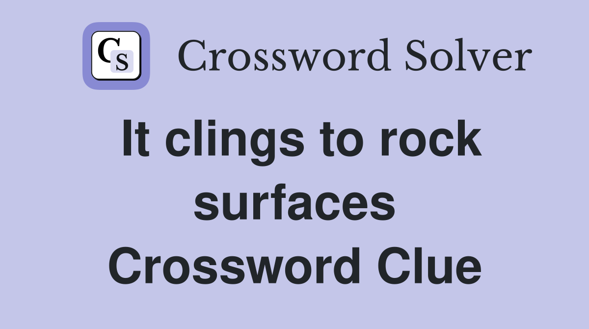 It clings to rock surfaces Crossword Clue