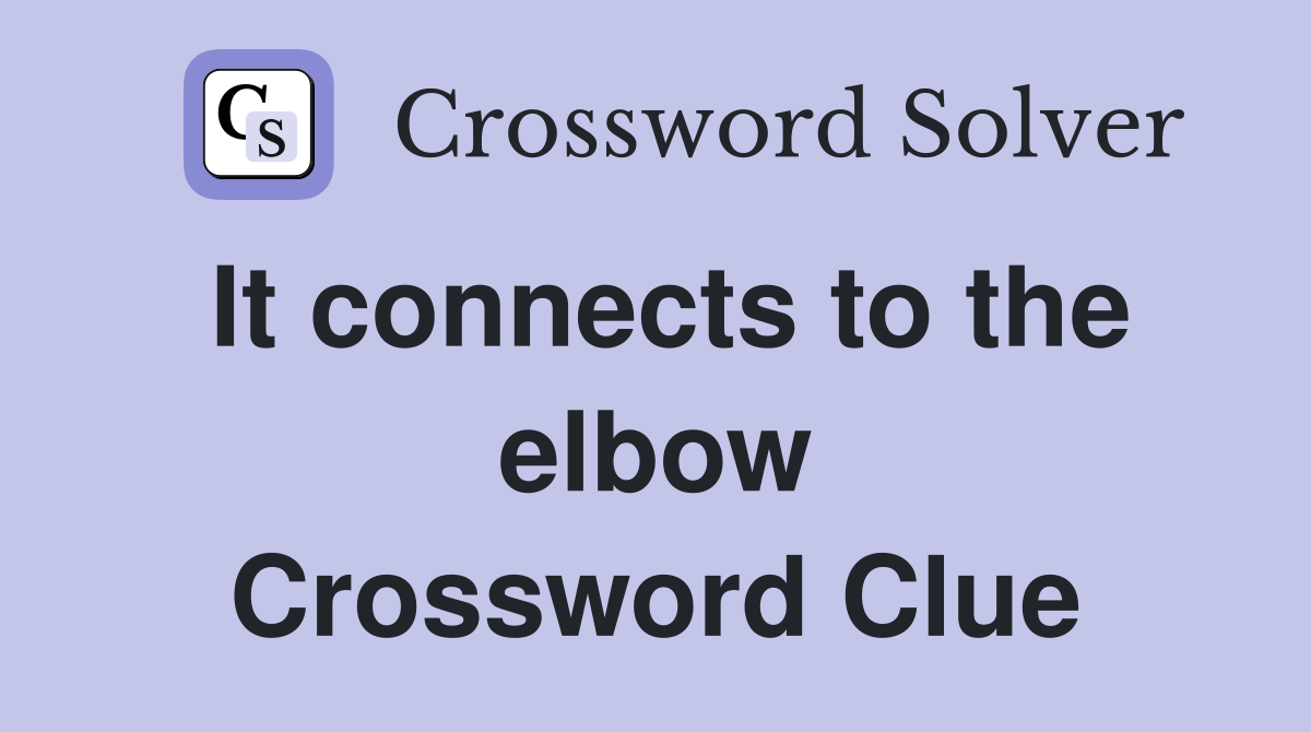 It connects to the elbow Crossword Clue