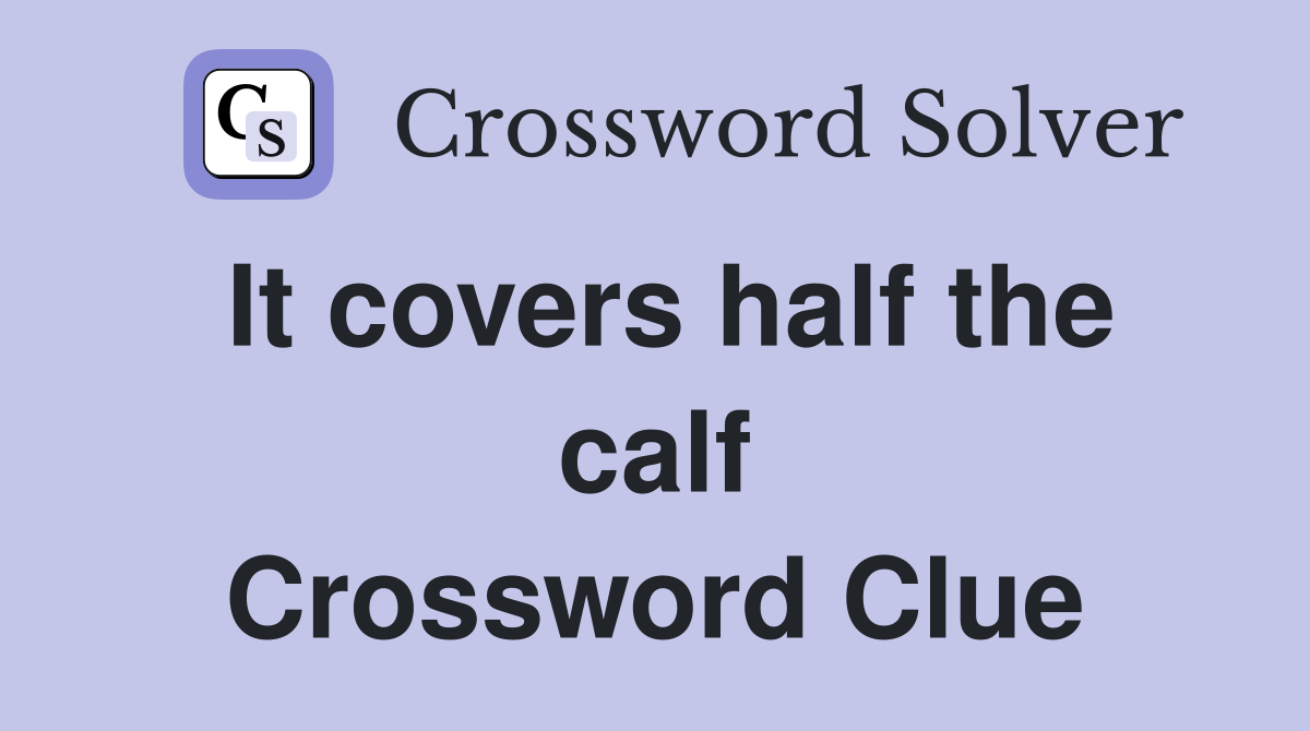 It covers half the calf Crossword Clue