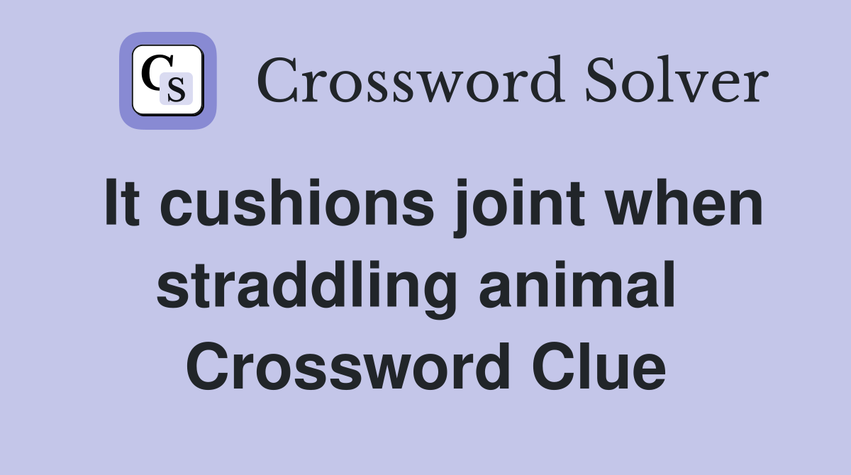 It cushions joint when straddling animal  Crossword Clue