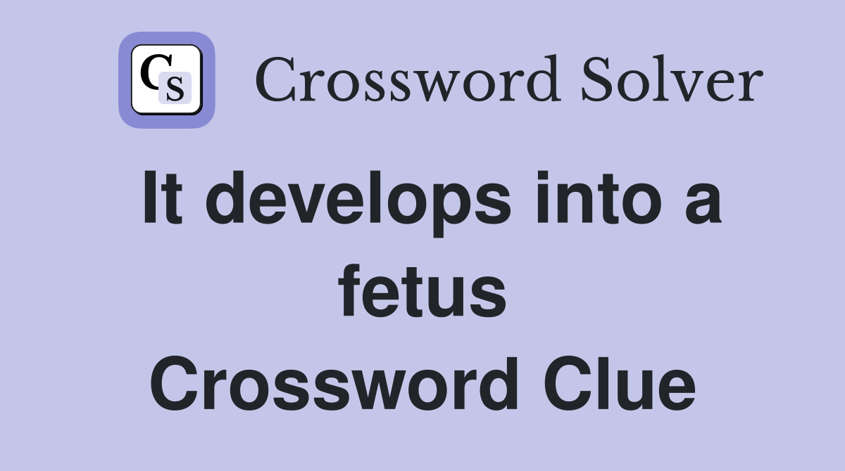 It develops into a fetus Crossword Clue