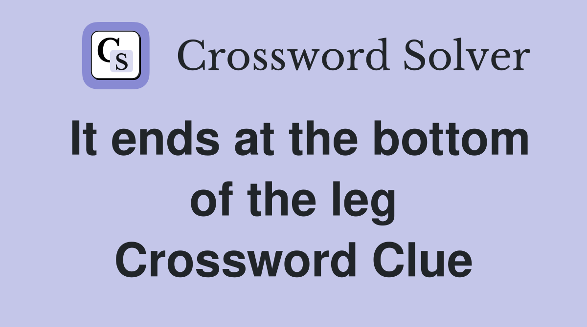 It ends at the bottom of the leg Crossword Clue