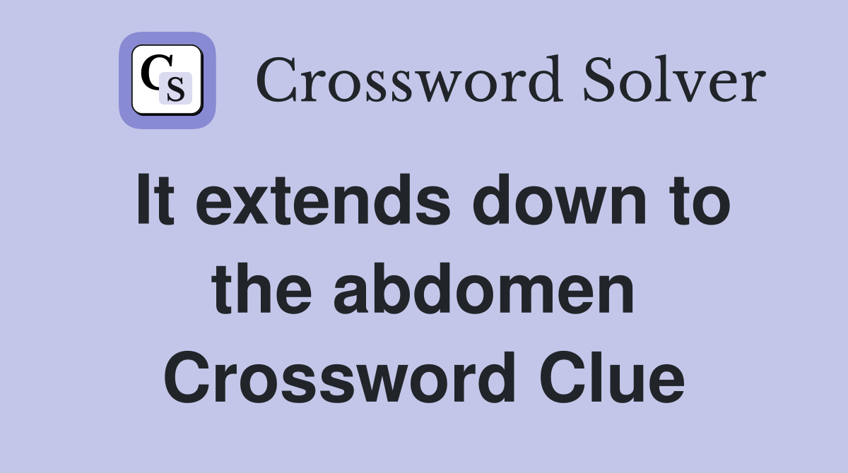 It extends down to the abdomen Crossword Clue