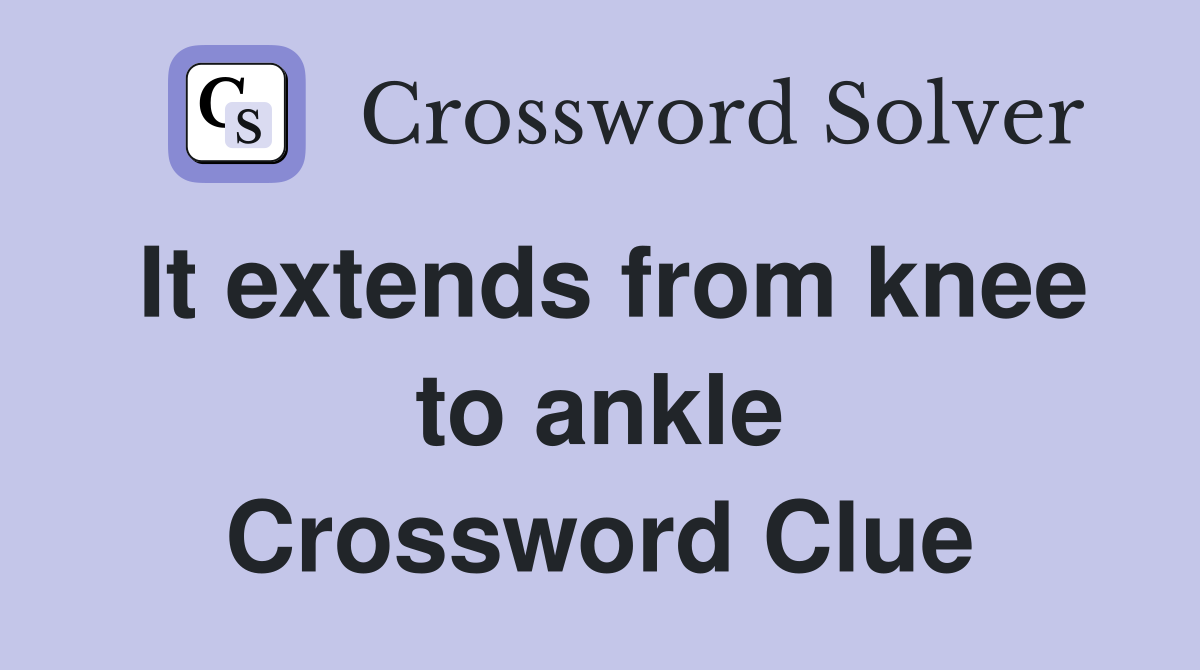 It extends from knee to ankle Crossword Clue