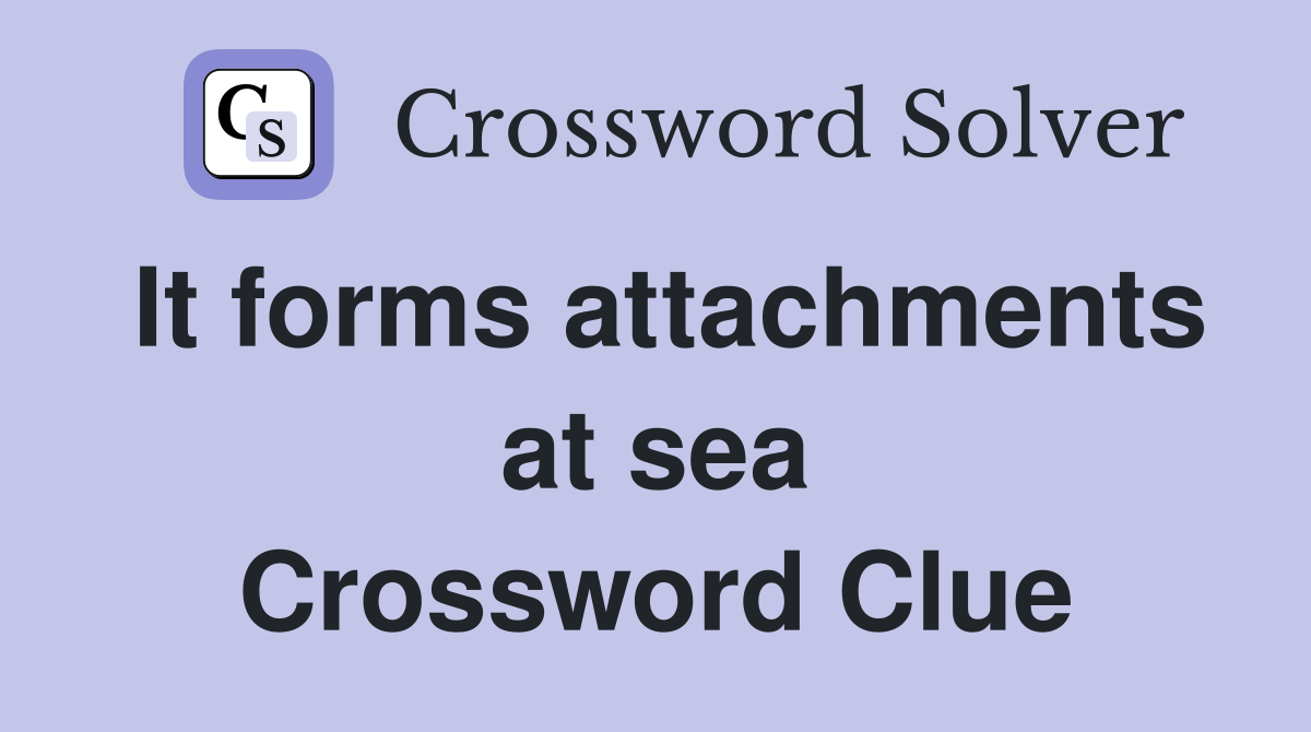 It forms attachments at sea Crossword Clue