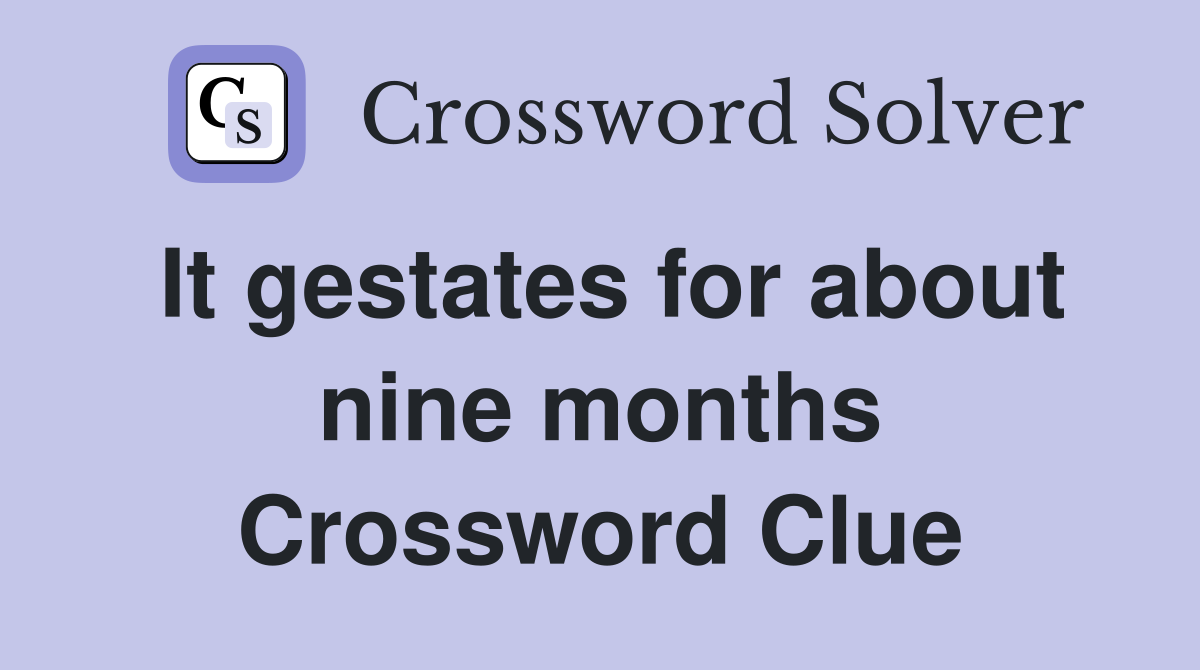 It gestates for about nine months Crossword Clue