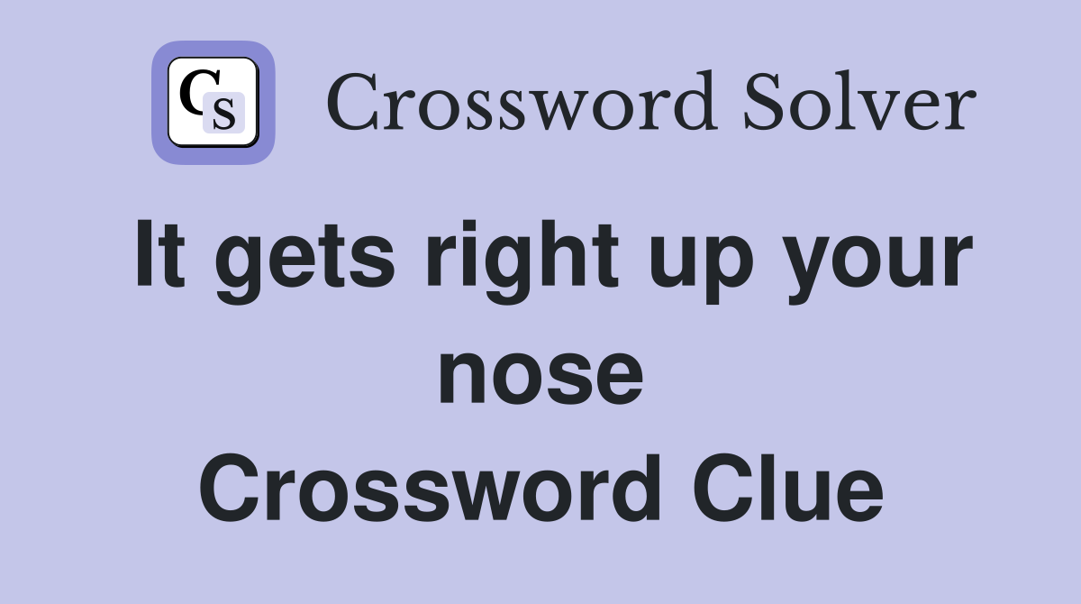 It gets right up your nose Crossword Clue
