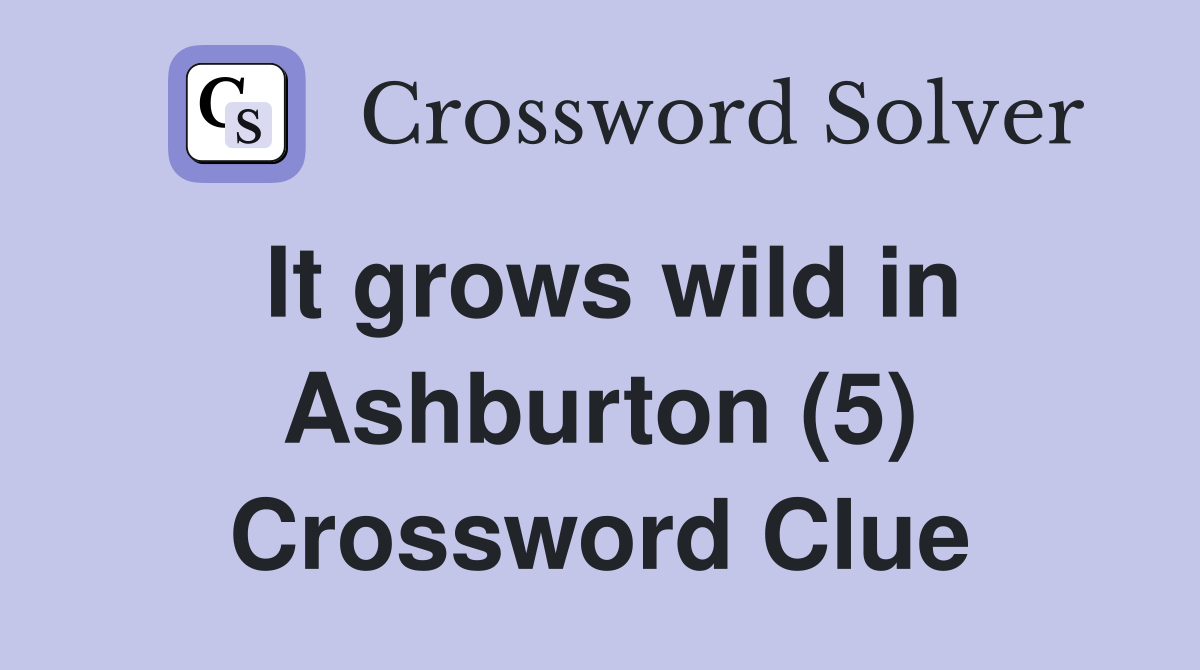 It grows wild in Ashburton (5) Crossword Clue