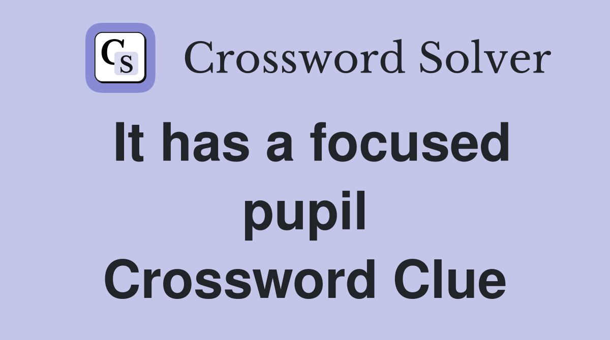 It has a focused pupil Crossword Clue