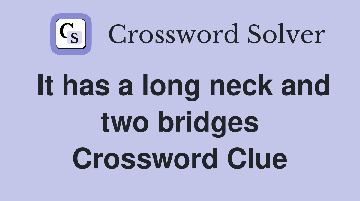 It has a long neck and two bridges Crossword Clue