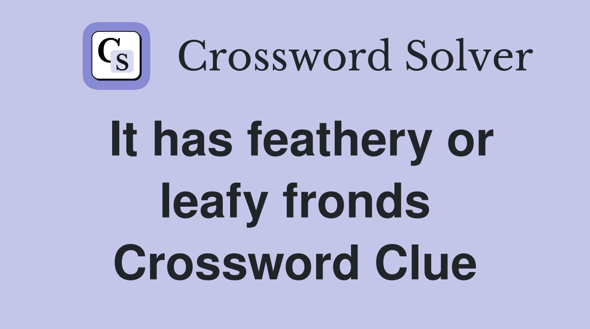 It has feathery or leafy fronds Crossword Clue