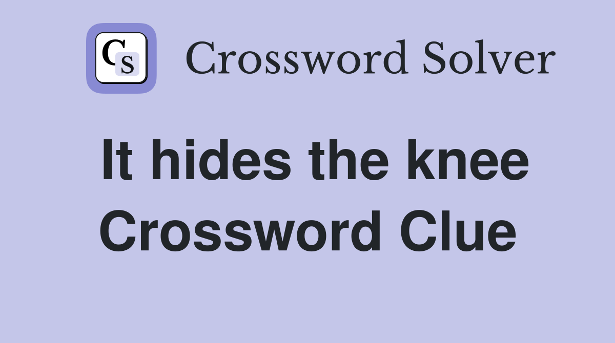 It hides the knee Crossword Clue