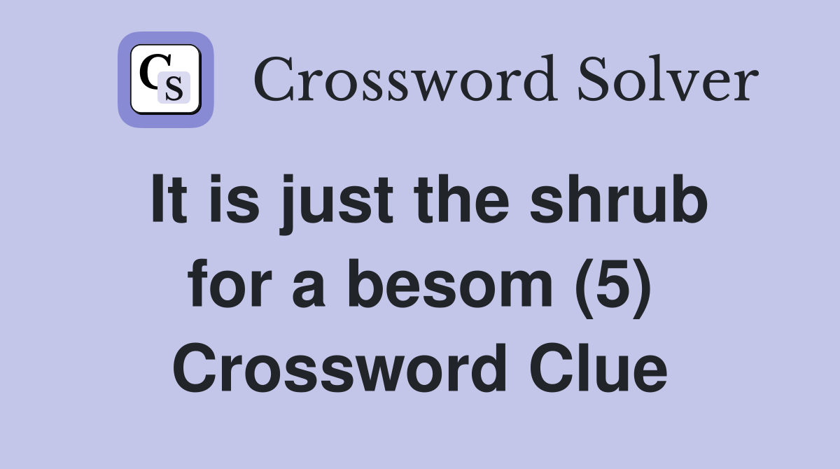 It is just the shrub for a besom (5) Crossword Clue