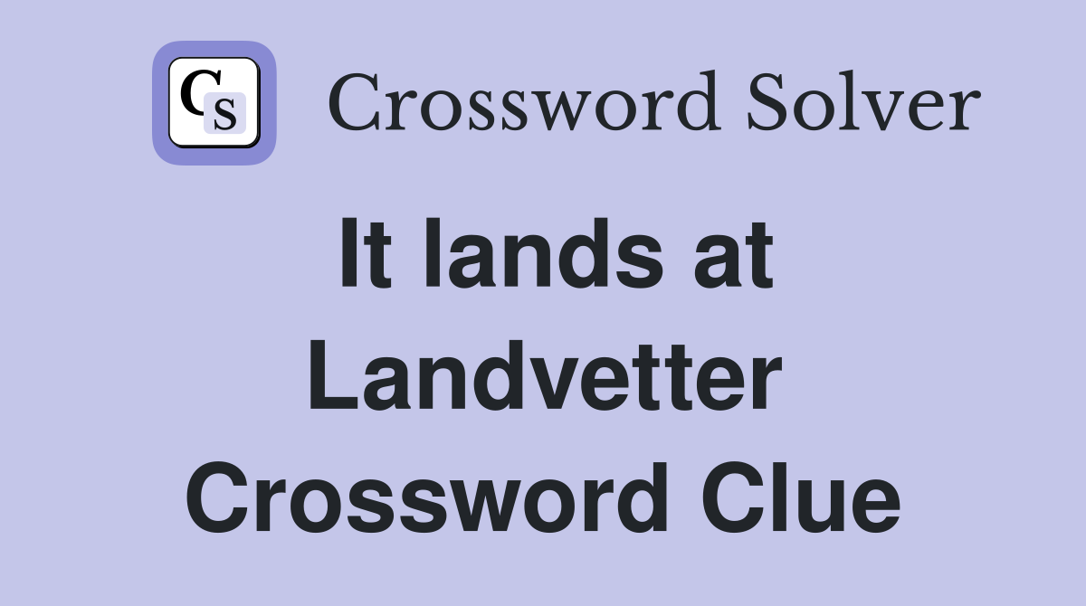 It lands at Landvetter Crossword Clue