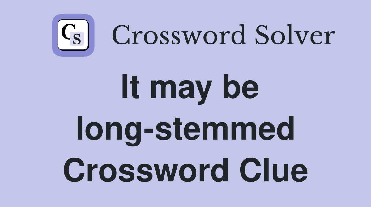 It may be long-stemmed Crossword Clue