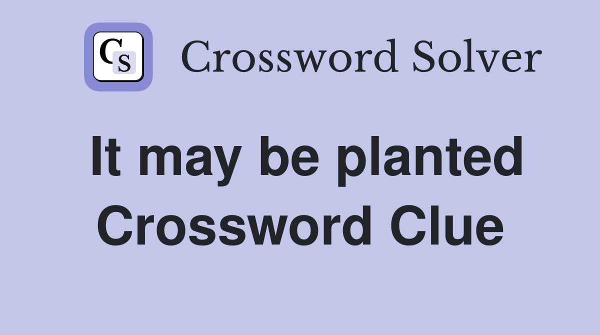 It may be planted Crossword Clue