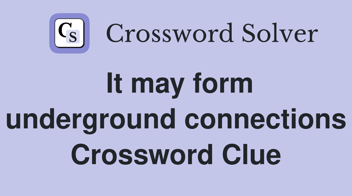 It may form underground connections Crossword Clue