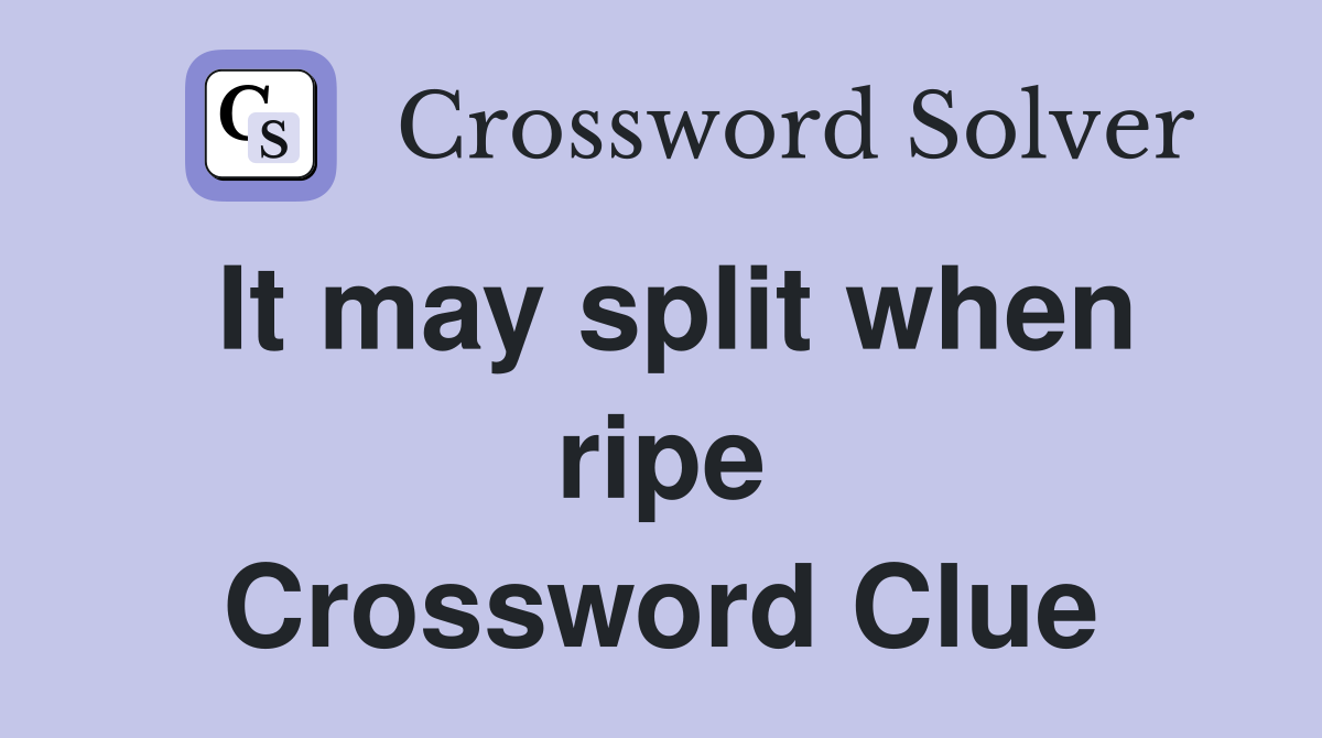It may split when ripe Crossword Clue