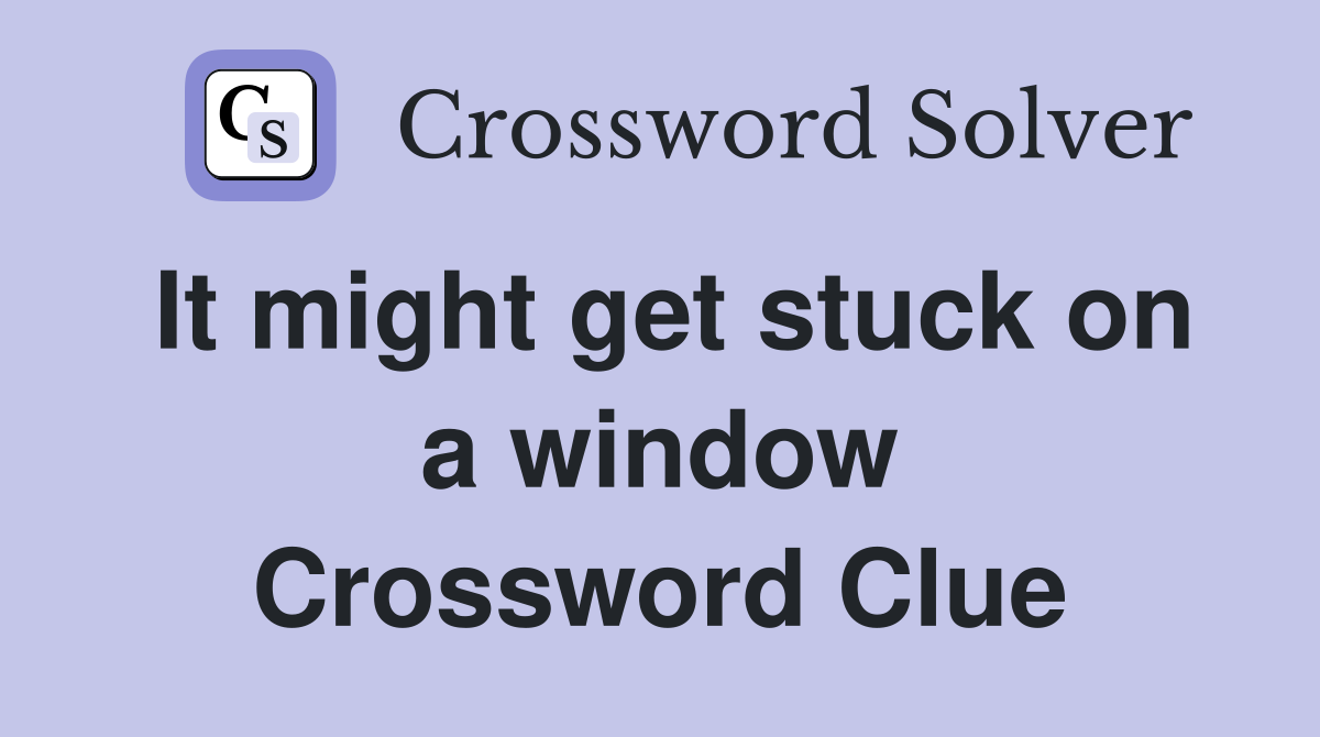 It might get stuck on a window Crossword Clue