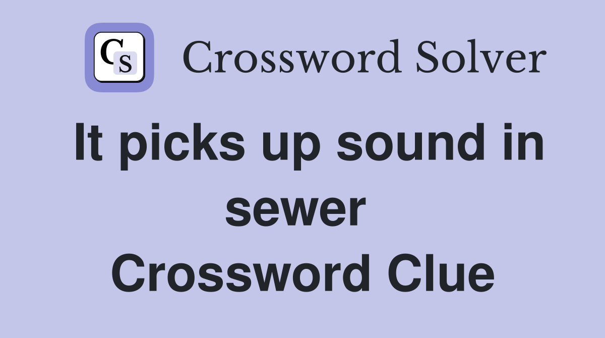 It picks up sound in sewer  Crossword Clue