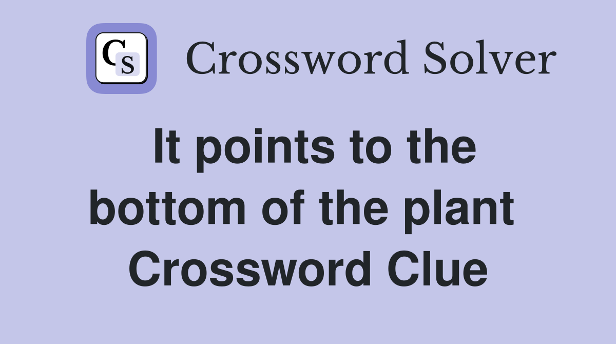 It points to the bottom of the plant  Crossword Clue