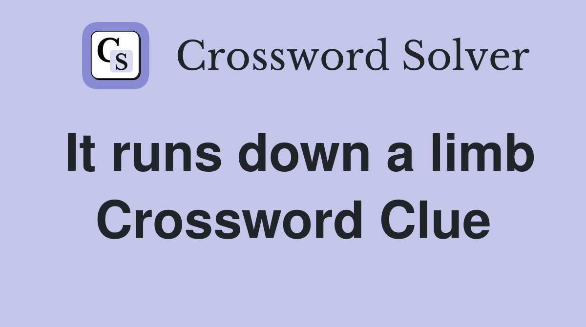 It runs down a limb Crossword Clue