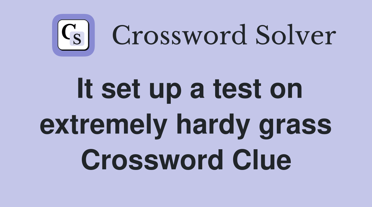 It set up a test on extremely hardy grass Crossword Clue