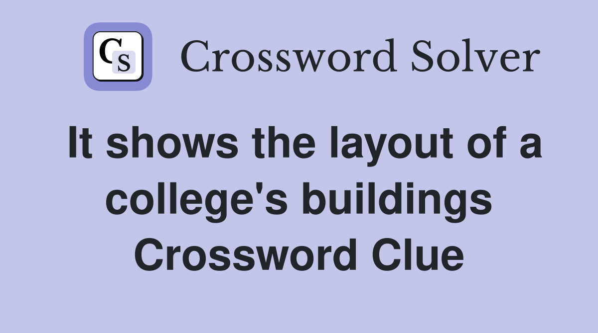 It shows the layout of a college's buildings Crossword Clue