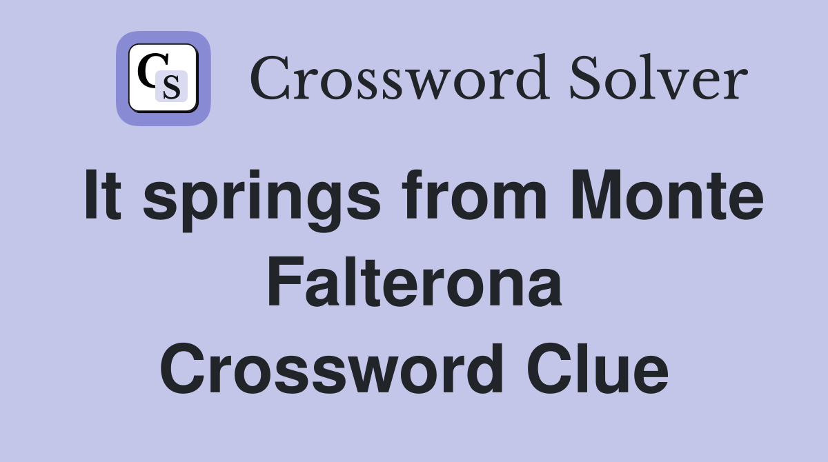 It springs from Monte Falterona Crossword Clue