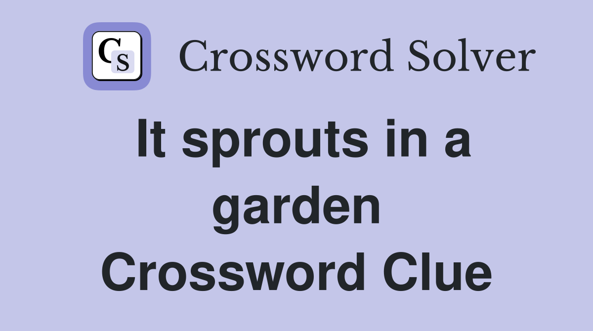 It sprouts in a garden Crossword Clue