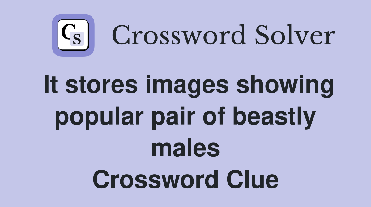 It stores images showing popular pair of beastly males Crossword Clue