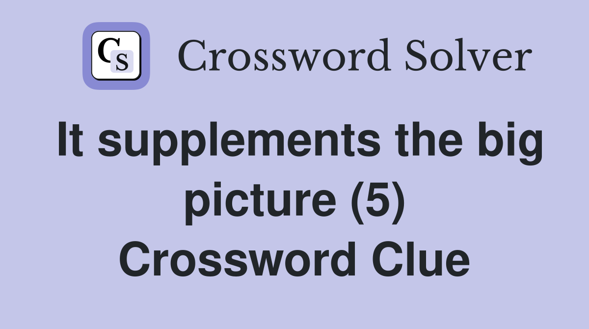 It supplements the big picture (5) Crossword Clue
