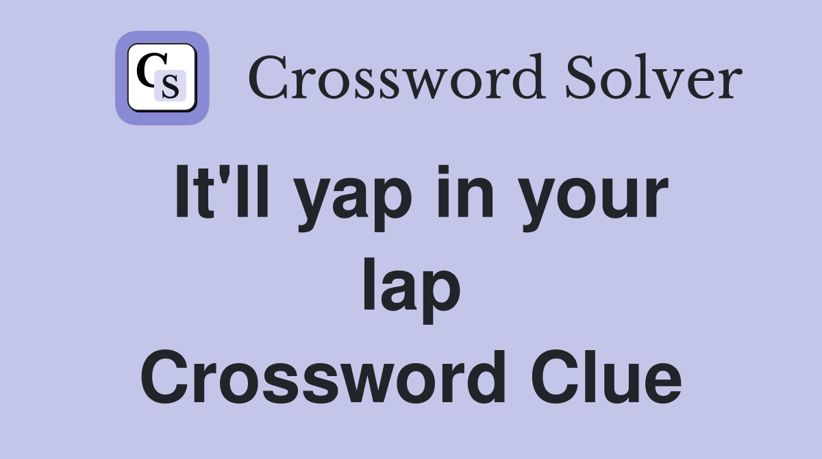 It'll yap in your lap Crossword Clue
