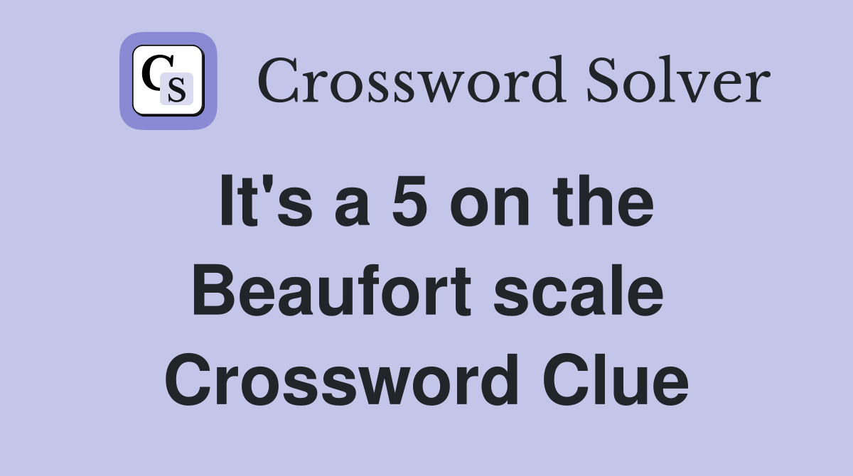 It's a 5 on the Beaufort scale Crossword Clue