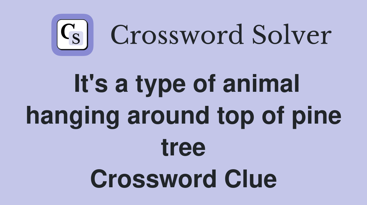 It's a type of animal hanging around top of pine tree Crossword Clue