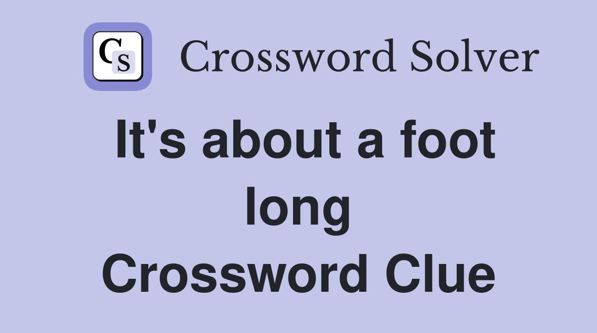 It's about a foot long Crossword Clue