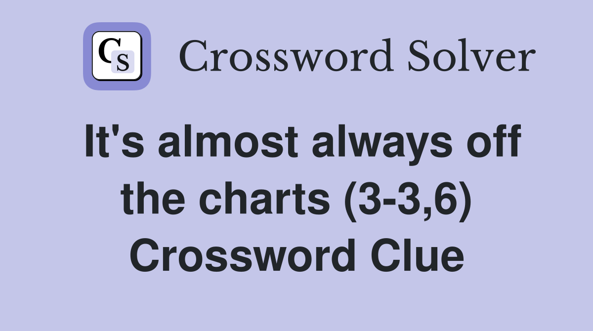 It's almost always off the charts (3-3,6) Crossword Clue