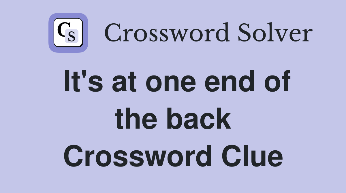 It's at one end of the back Crossword Clue