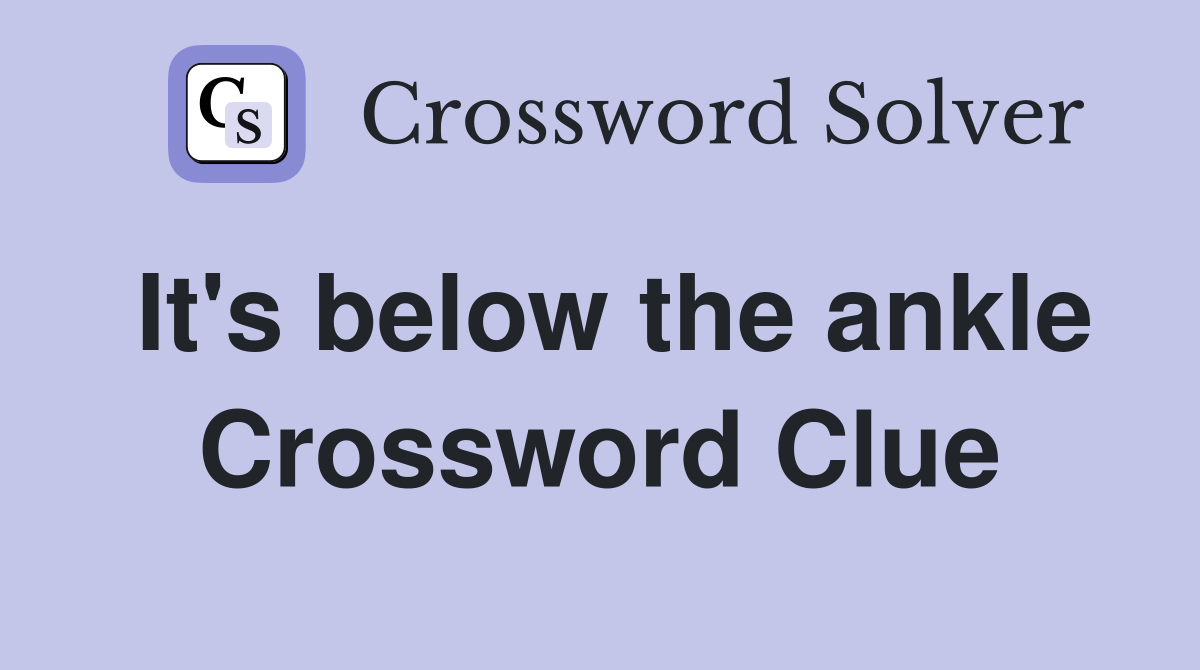 It's below the ankle Crossword Clue
