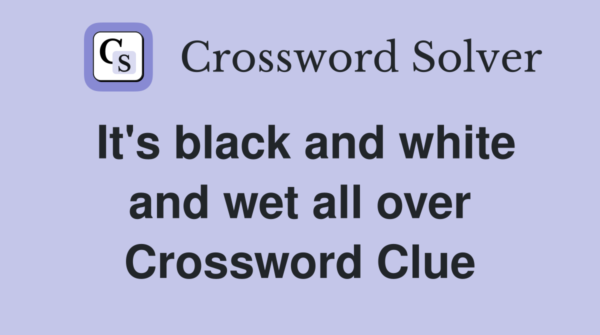It's black and white and wet all over Crossword Clue