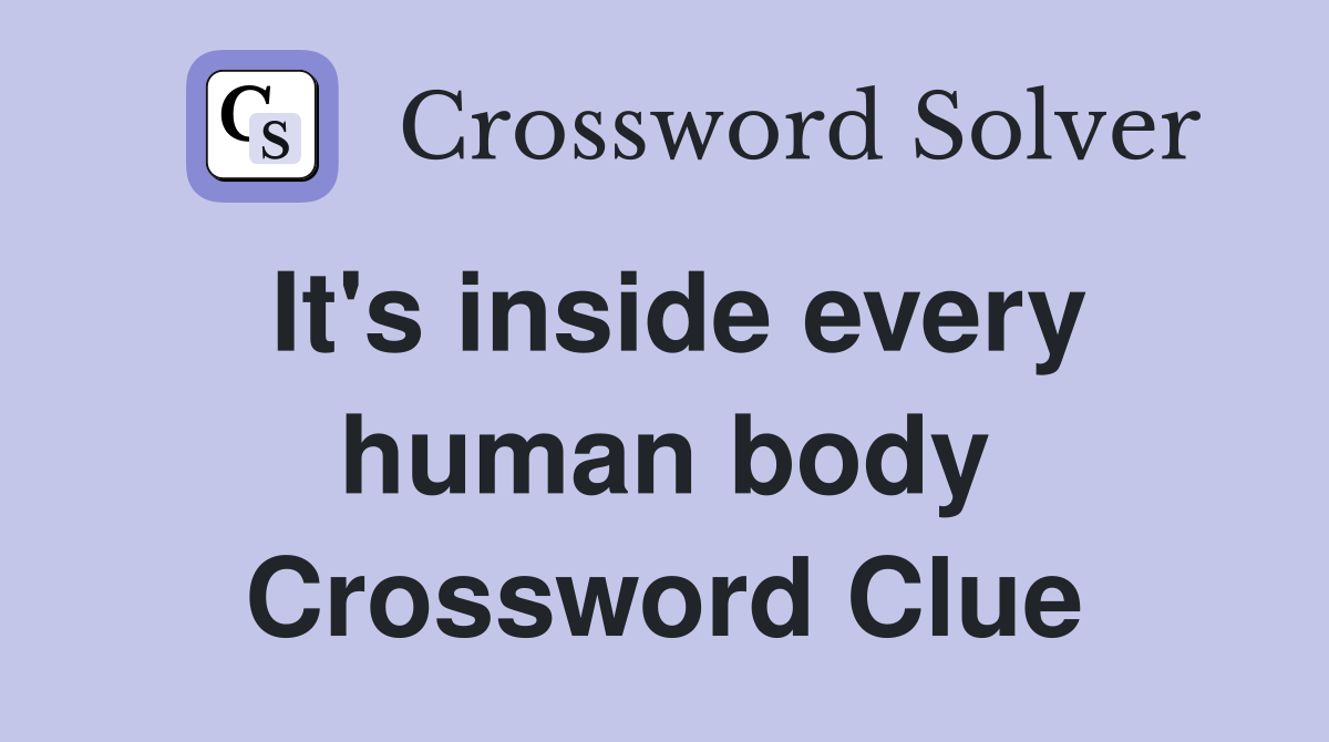 It's inside every human body Crossword Clue