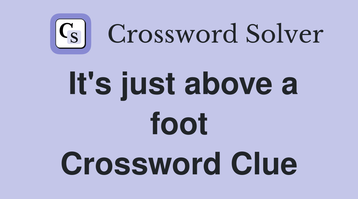 It's just above a foot Crossword Clue