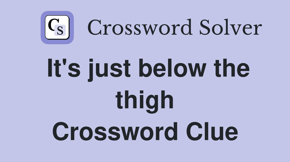 It's just below the thigh Crossword Clue