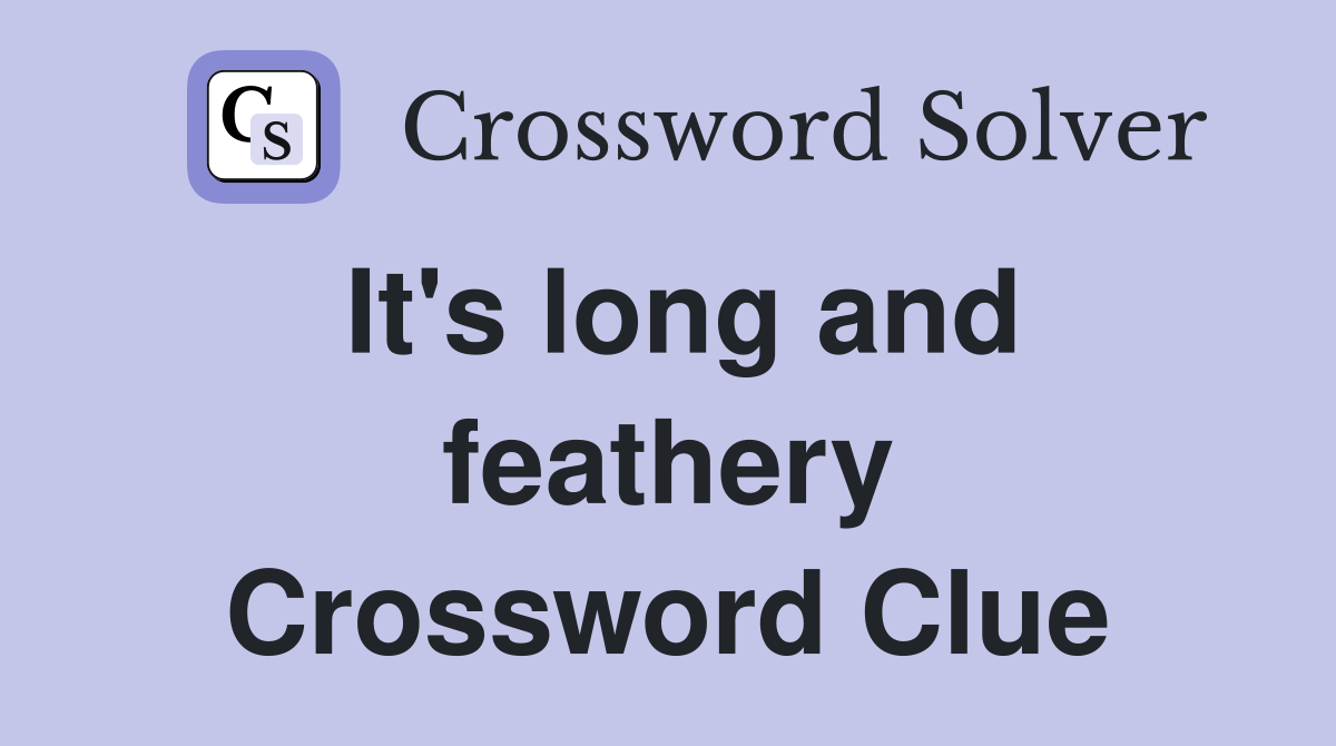 It's long and feathery Crossword Clue