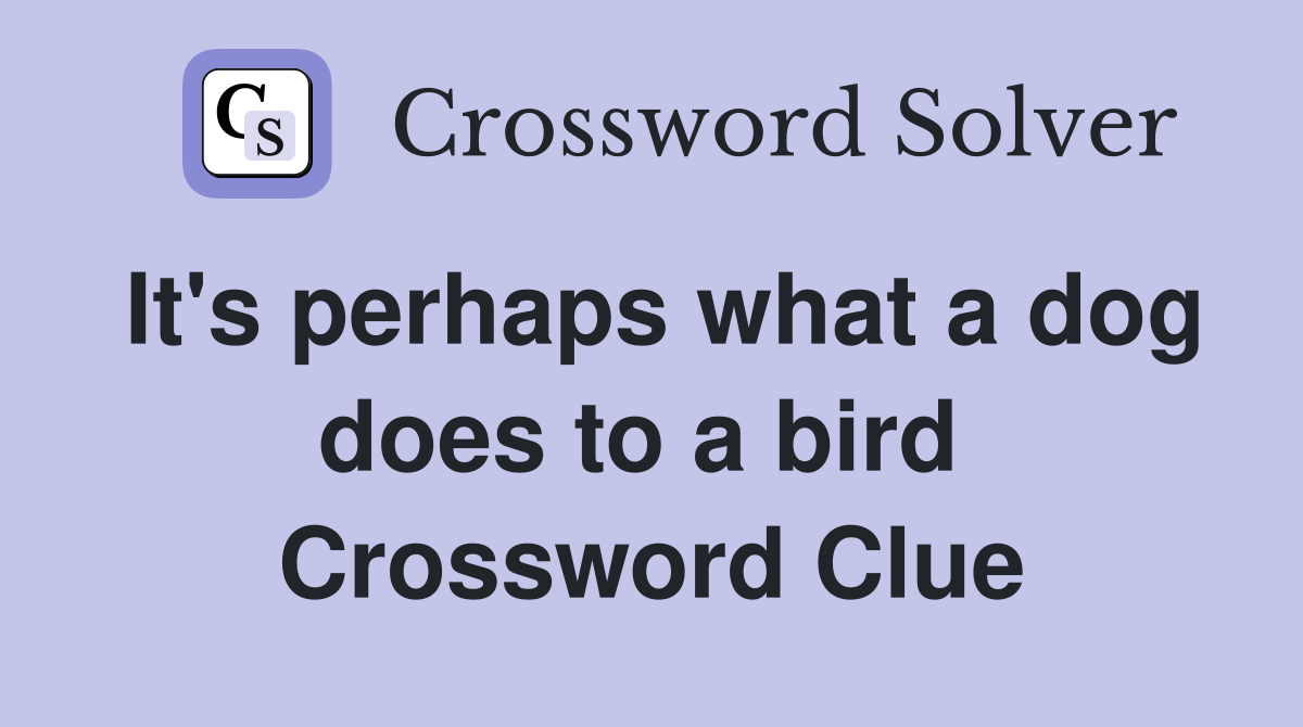 It's perhaps what a dog does to a bird  Crossword Clue