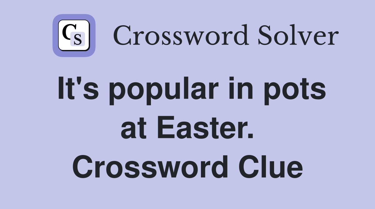 It's popular in pots at Easter. Crossword Clue