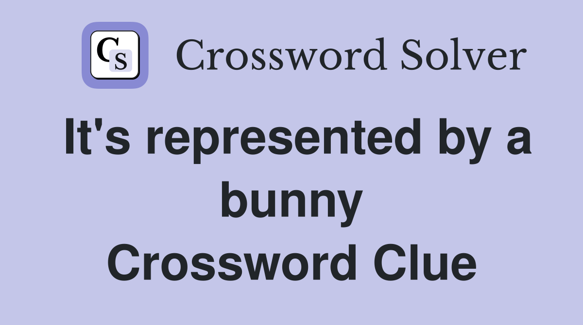 It's represented by a bunny Crossword Clue