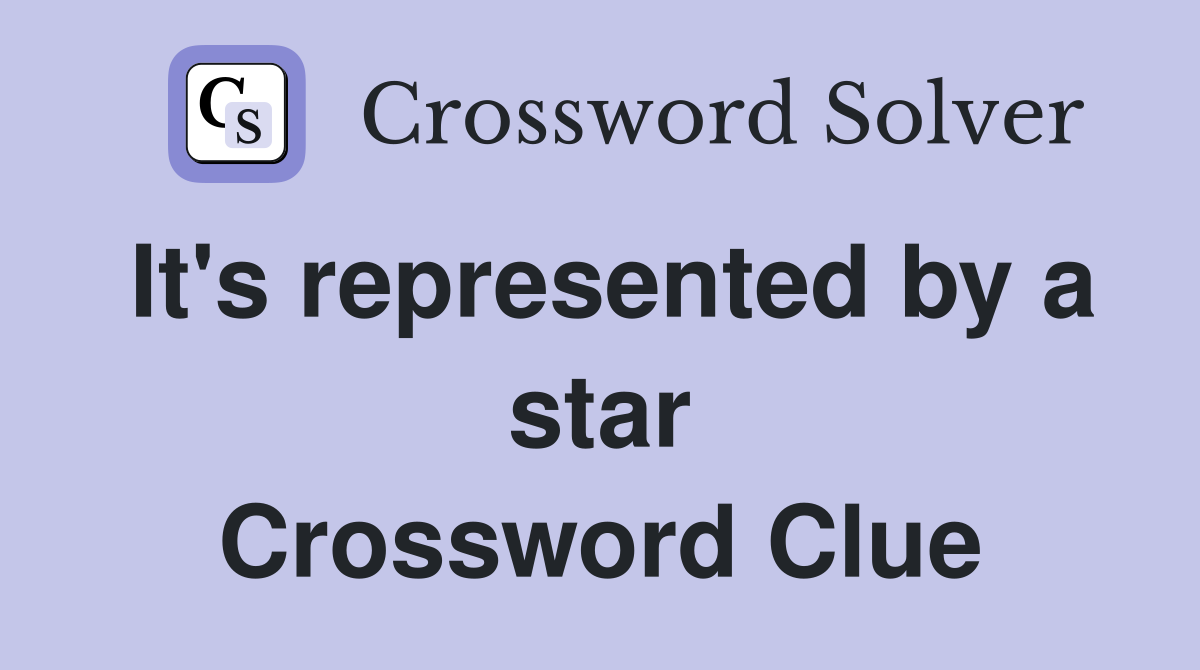 It's represented by a star Crossword Clue