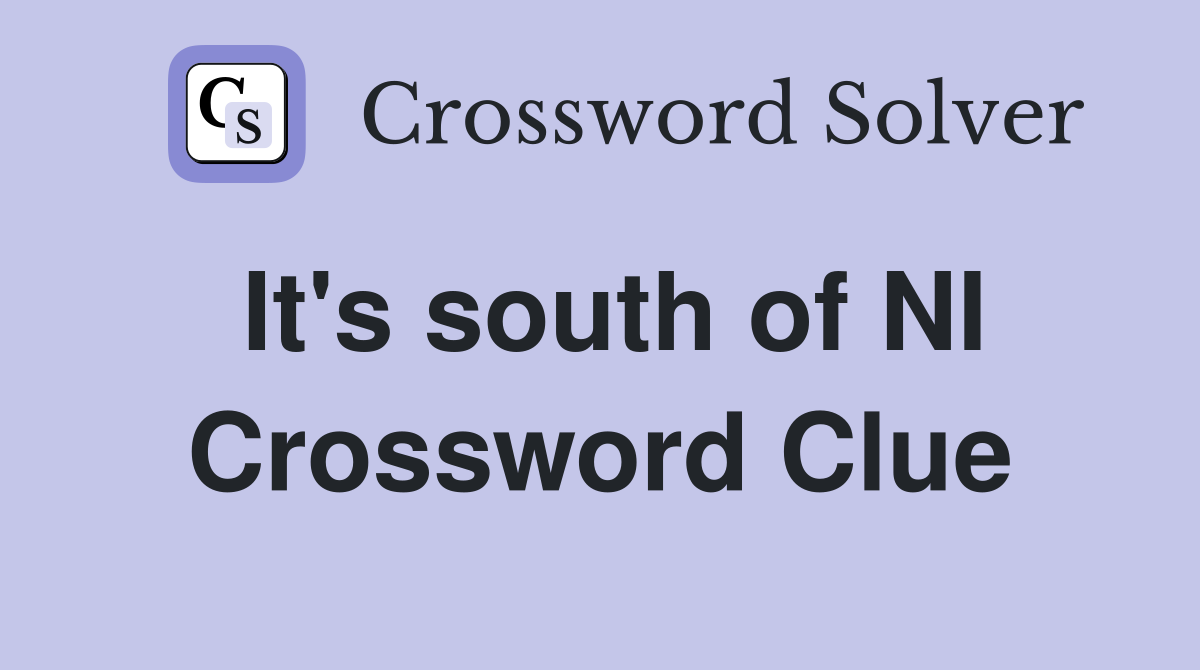 It's south of NI Crossword Clue